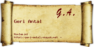 Geri Antal névjegykártya